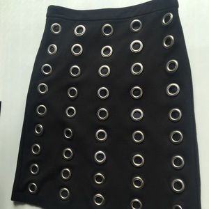 Carmen Marc Valvo Black grommet skirt size XS
